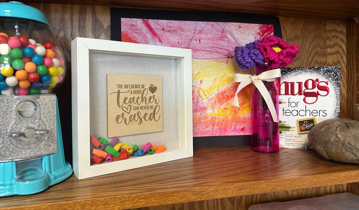 Teachers Can Never Be Erased shadow box • Teacher Appreciation • Back to School Gift