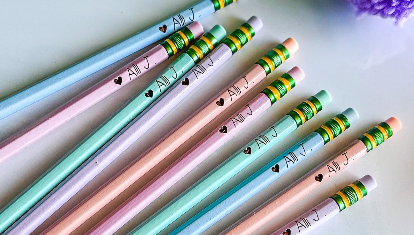 WHOLESALE: PERSONALIZED PENCILS, Back to School, Labeled Pencils, Custom Engraved Pencils, Student Gift, Teacher Gift, Personalized School Supplies