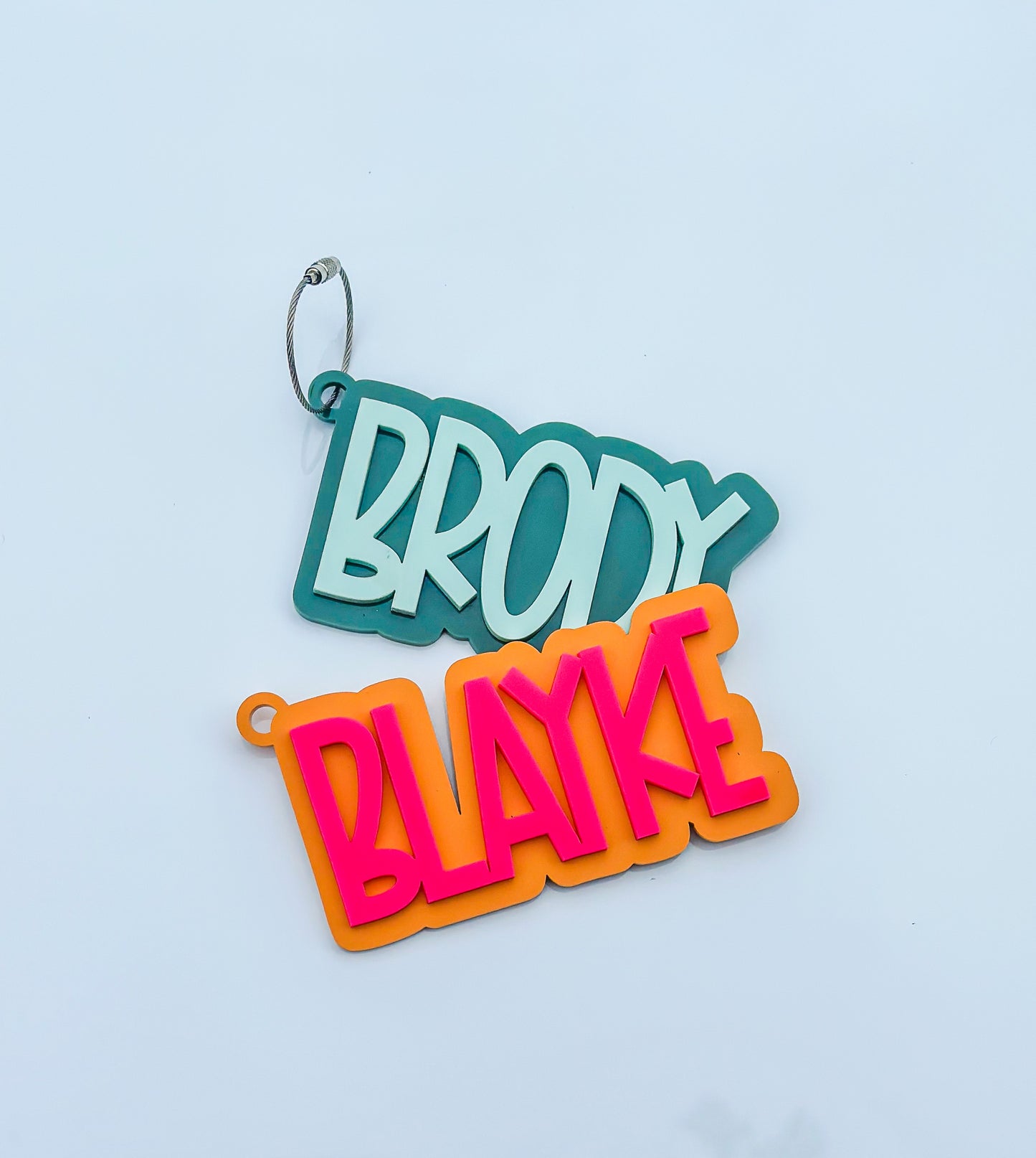 Acrylic Tag, Name Keychain, Personalized Name Clip, Backpack Keychain, Diaper Bag Tag, 3D Name Tag, Mama, Book Bag Tag