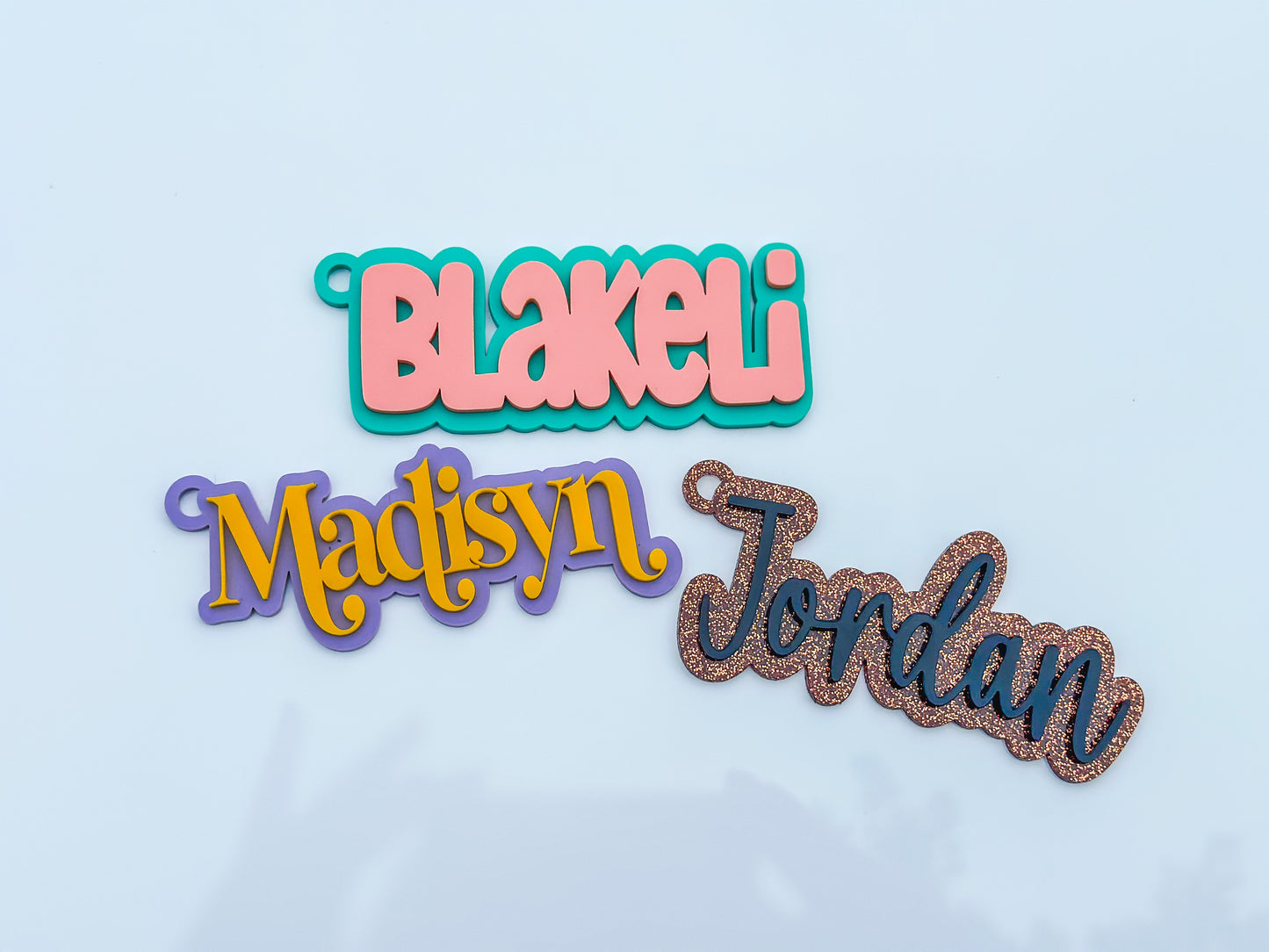 Name Keychain, Acrylic Tag, Personalized Name Clip, Backpack Keychain, Diaper Bag Tag, 3D Name Tag, Mama, Book Bag Tag