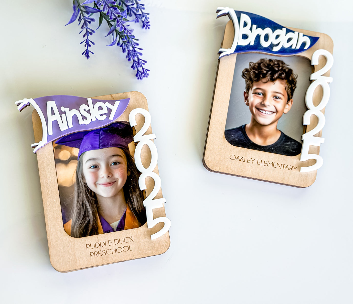 Personalized Graduation Photo Magnet 2025 | Custom Senior Gift | Class of 2025 Keepsake | Wood Frame Fridge Magnet | Gift Card Holder