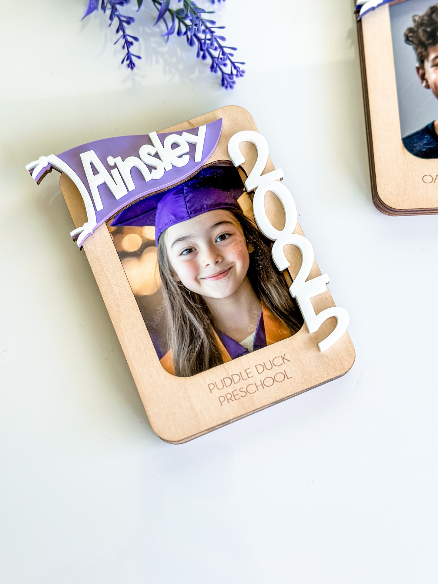 Personalized Graduation Photo Magnet 2025 | Custom Senior Gift | Class of 2025 Keepsake | Wood Frame Fridge Magnet | Gift Card Holder