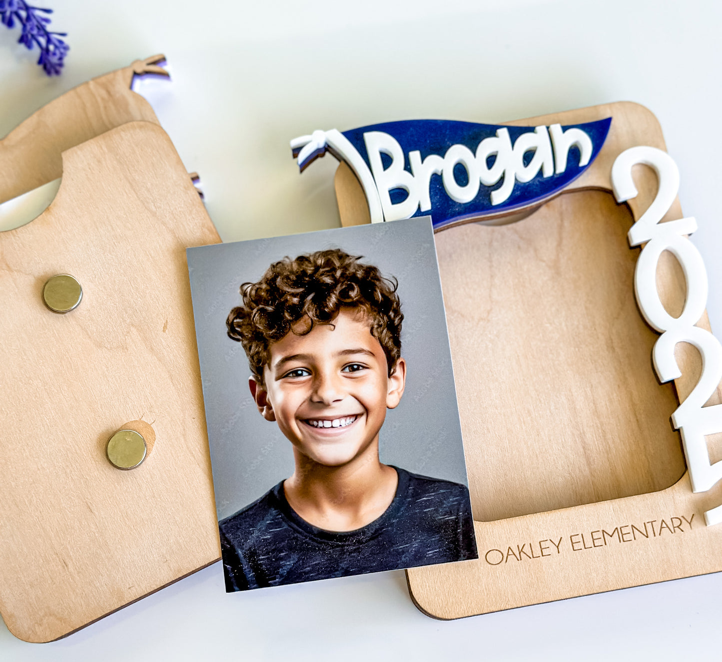 Personalized Graduation Photo Magnet 2025 | Custom Senior Gift | Class of 2025 Keepsake | Wood Frame Fridge Magnet | Gift Card Holder
