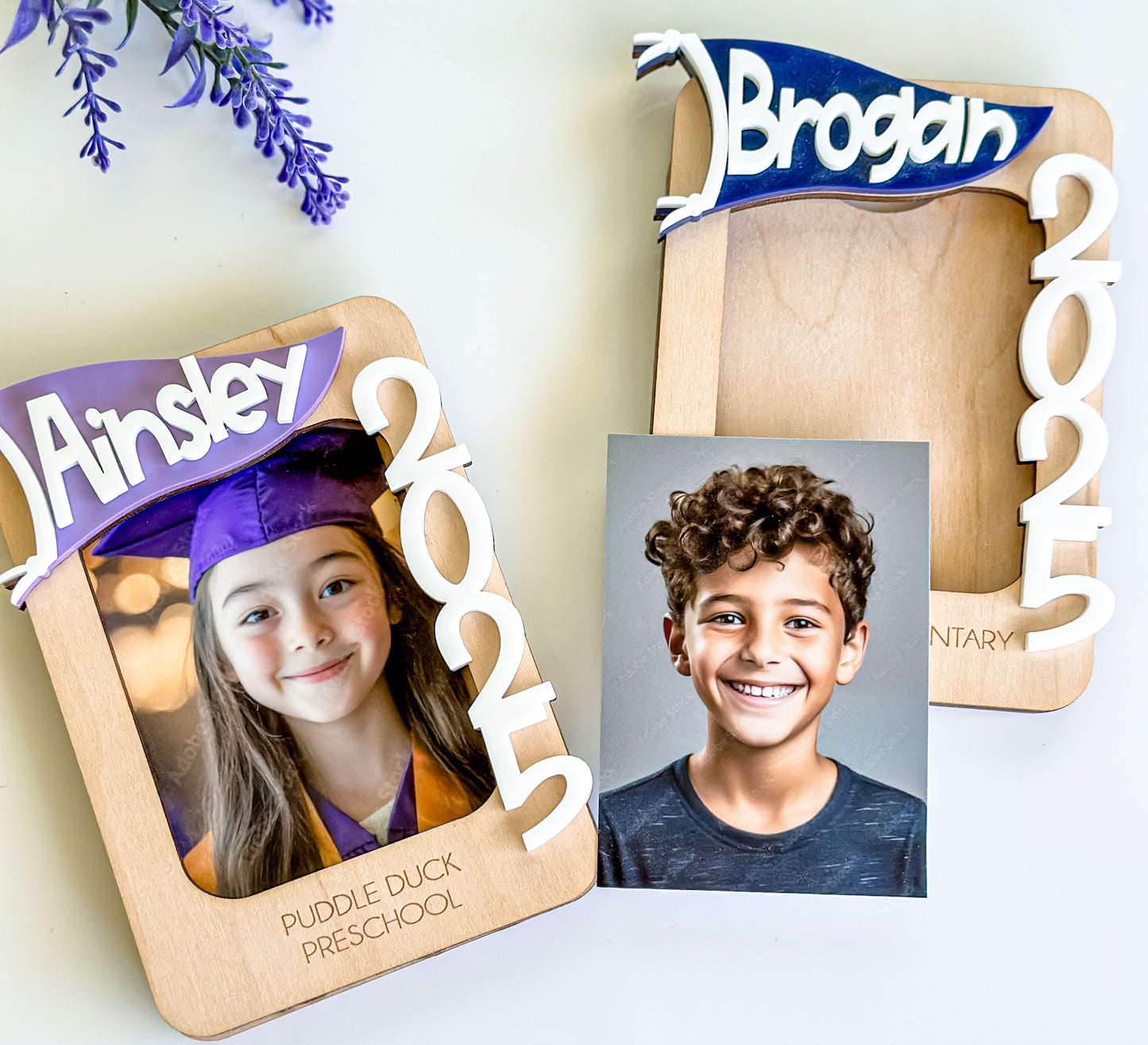 Personalized Graduation Photo Magnet 2025 | Custom Senior Gift | Class of 2025 Keepsake | Wood Frame Fridge Magnet | Gift Card Holder