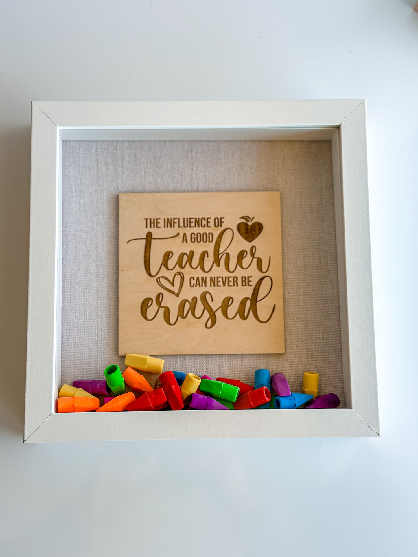 Teachers Can Never Be Erased shadow box • Teacher Appreciation • Back to School Gift