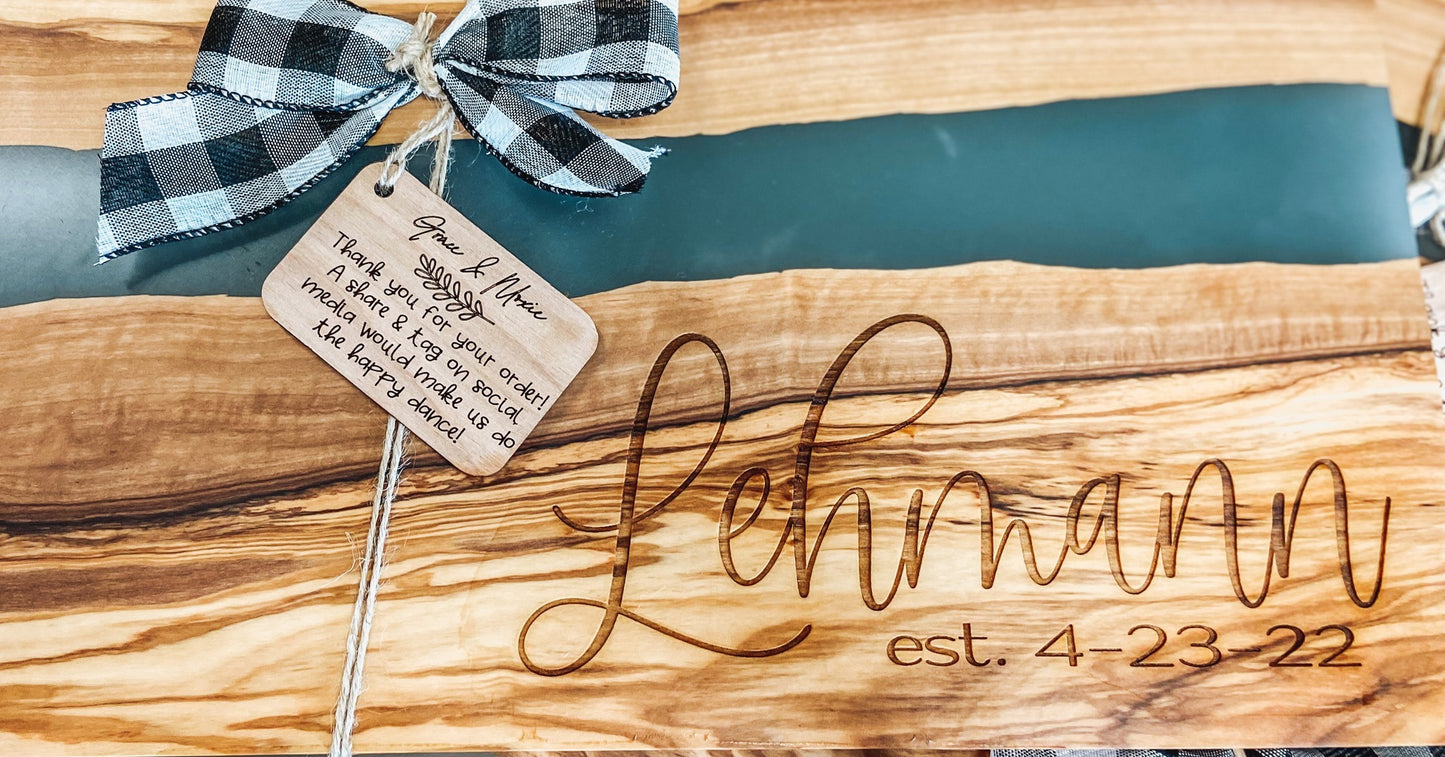 Olivewood & Resin Charcuterie board