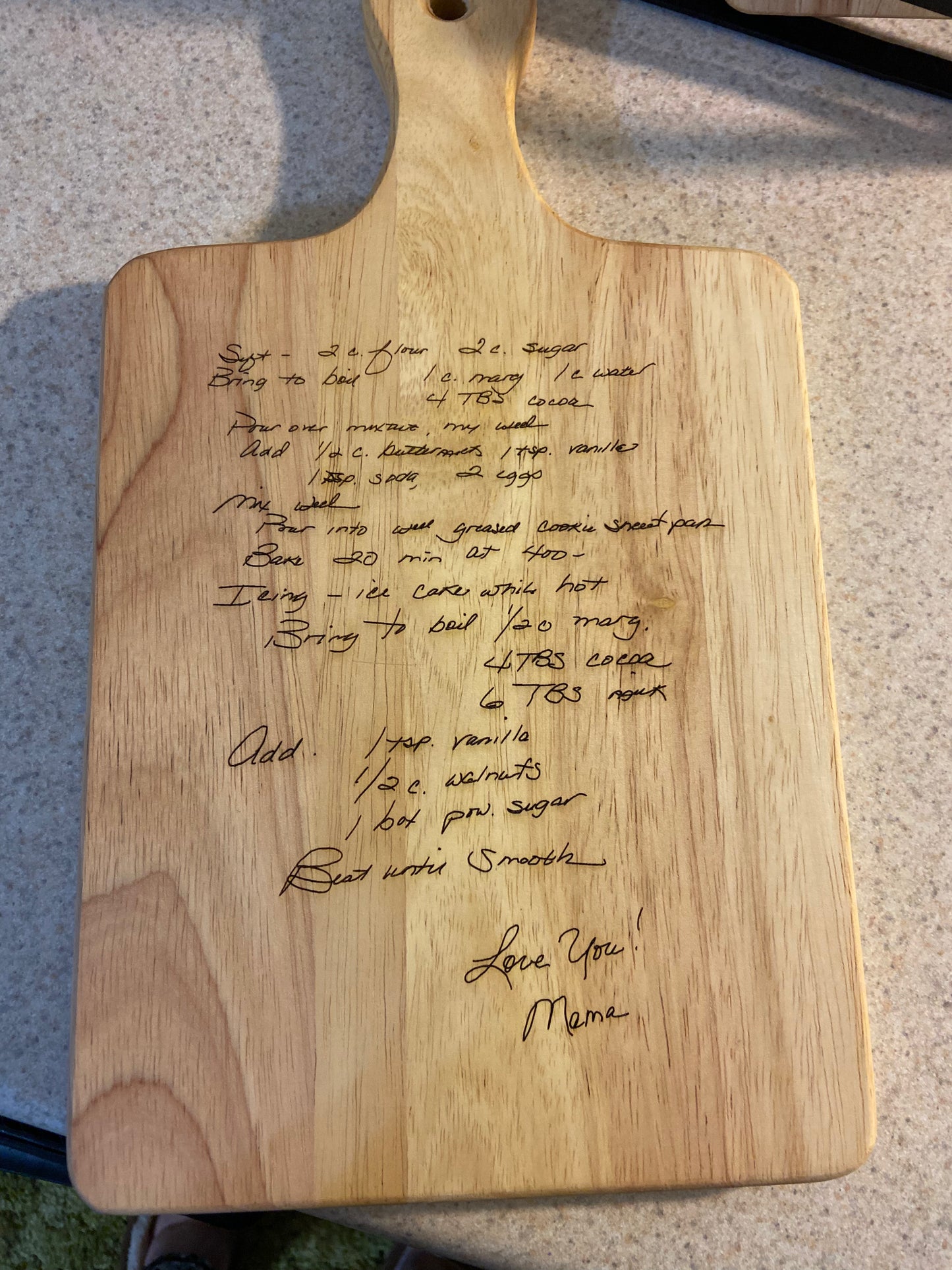 Handwritten Recipe Board