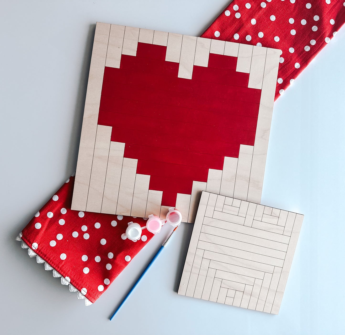 DIY Valentine Heart Quilt Painting