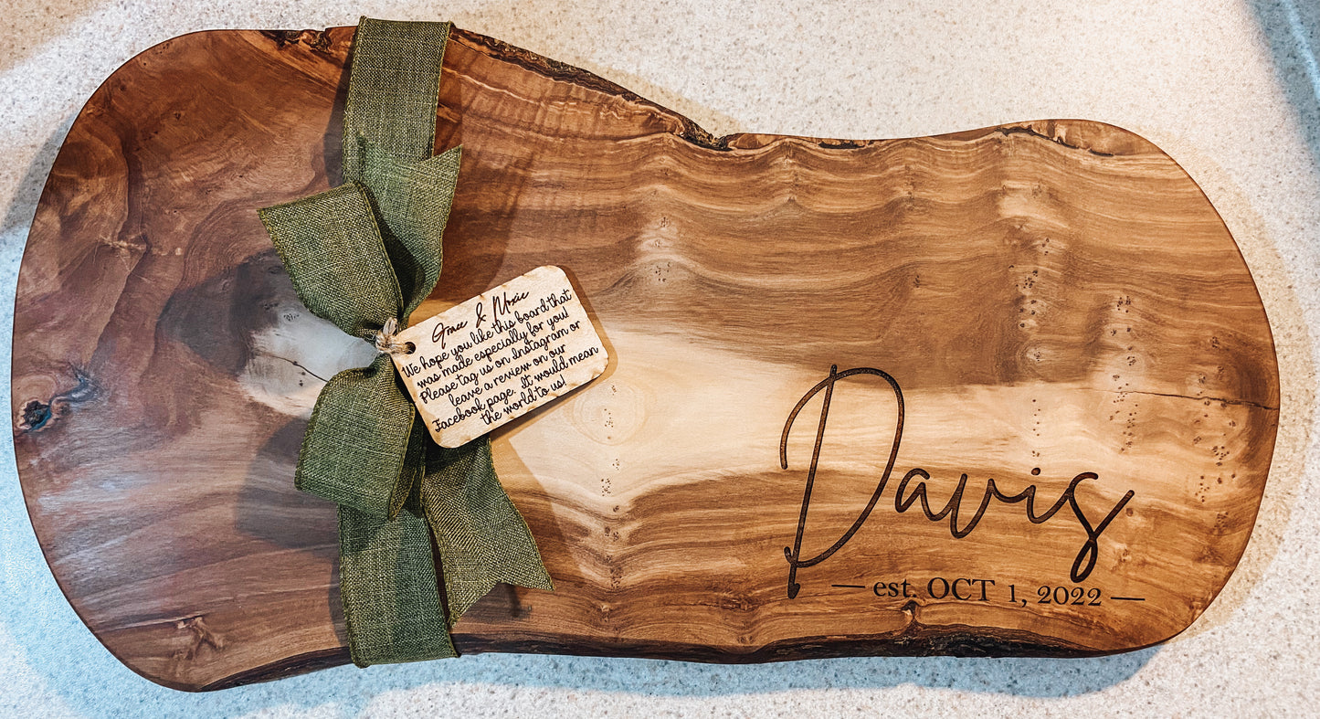 Custom Olive Wood Cutting Board