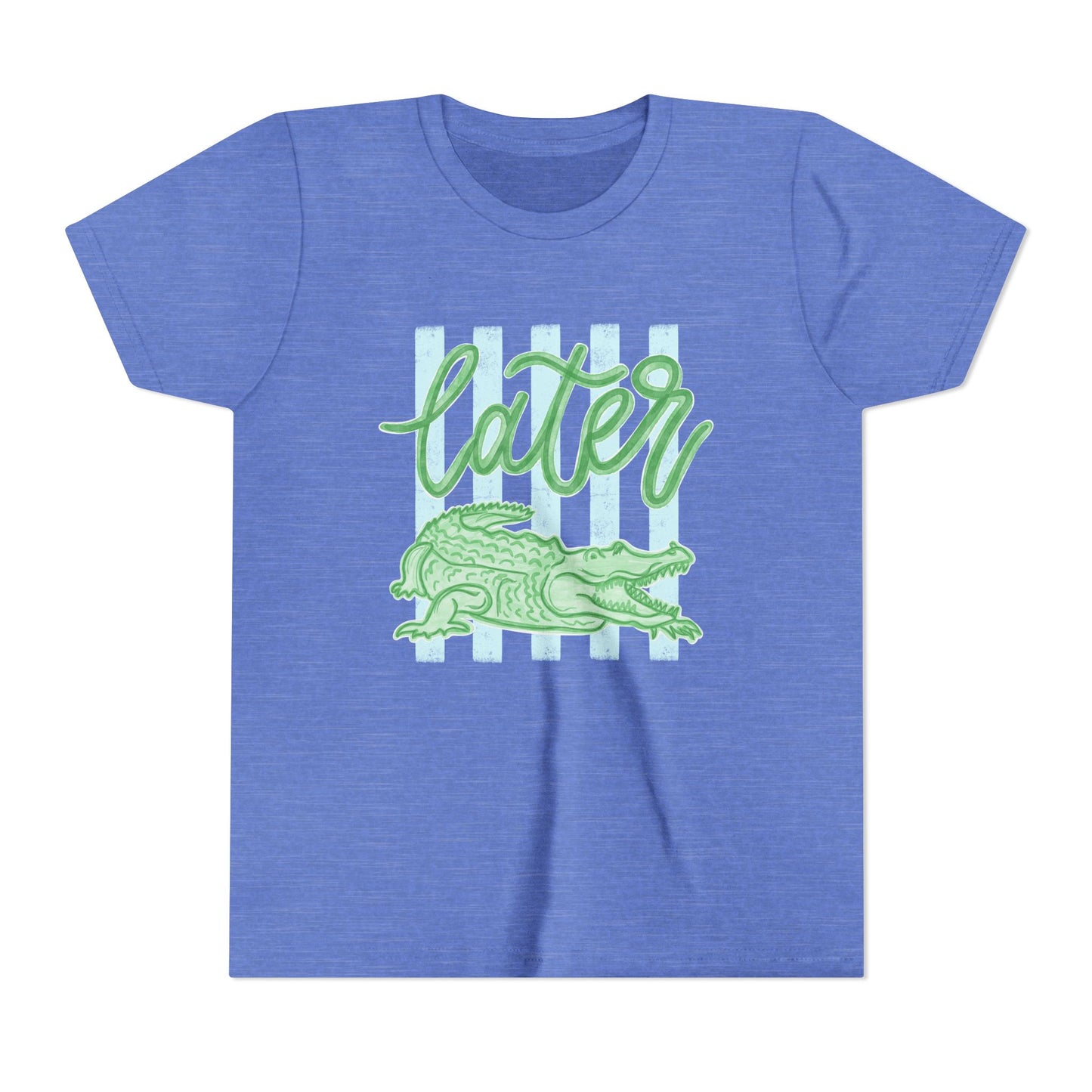 Youth Tee — 'Later' Green Alligator Graphic