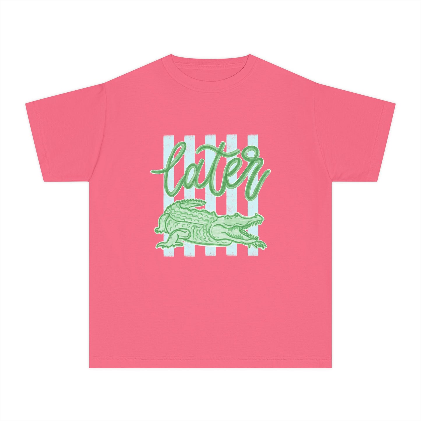Youth Tee — 'Later' Alligator Graphic Shirt (Fun Beachy Vibe)