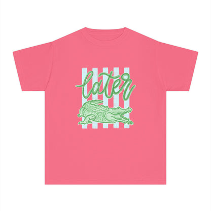 Youth Tee — 'Later' Alligator Graphic Shirt (Fun Beachy Vibe)