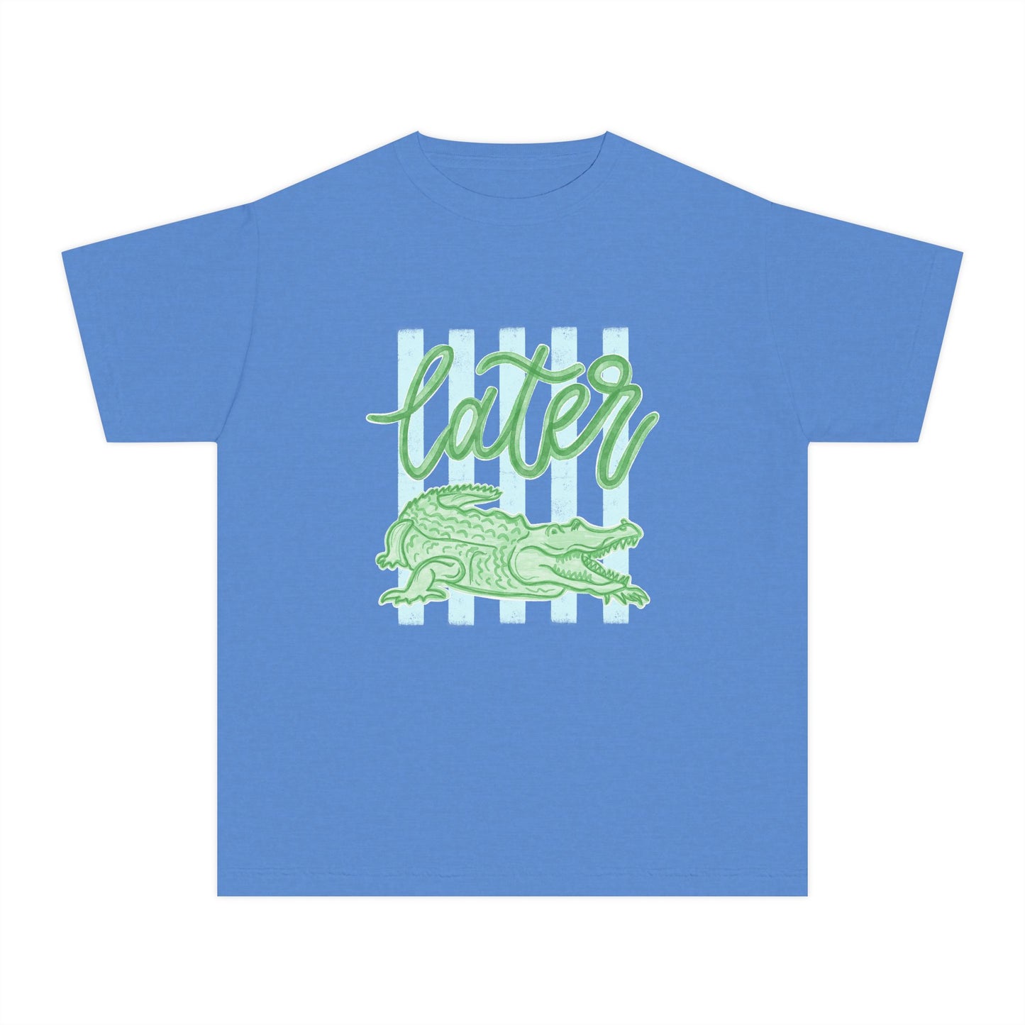 Youth Tee — 'Later' Alligator Graphic Shirt (Fun Beachy Vibe)
