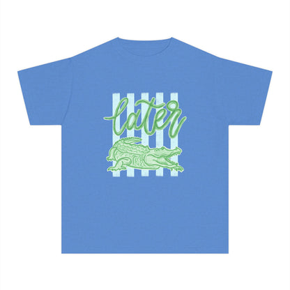 Youth Tee — 'Later' Alligator Graphic Shirt (Fun Beachy Vibe)