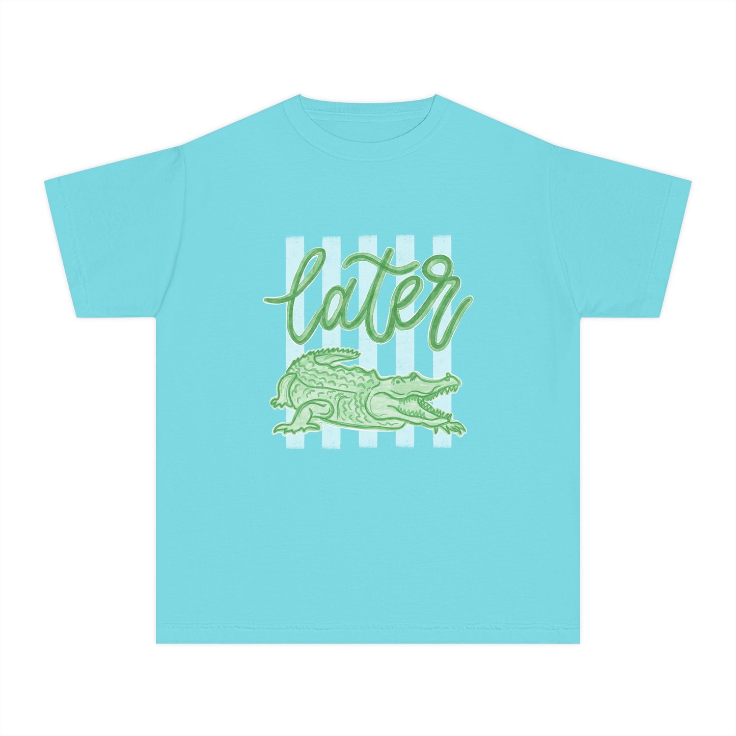 Youth Tee — 'Later' Alligator Graphic Shirt (Fun Beachy Vibe)