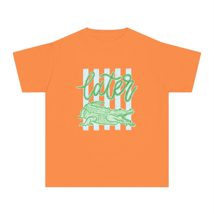 Youth Tee — 'Later' Alligator Graphic Shirt (Fun Beachy Vibe)