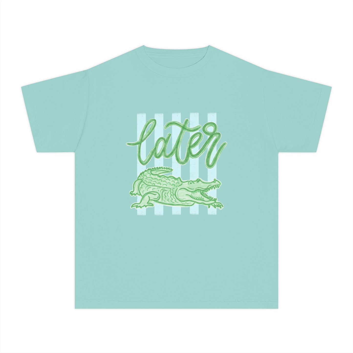Youth Tee — 'Later' Alligator Graphic Shirt (Fun Beachy Vibe)