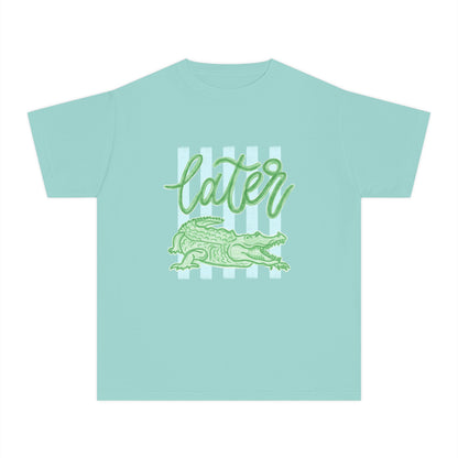 Youth Tee — 'Later' Alligator Graphic Shirt (Fun Beachy Vibe)