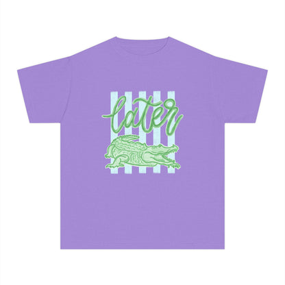 Youth Tee — 'Later' Alligator Graphic Shirt (Fun Beachy Vibe)