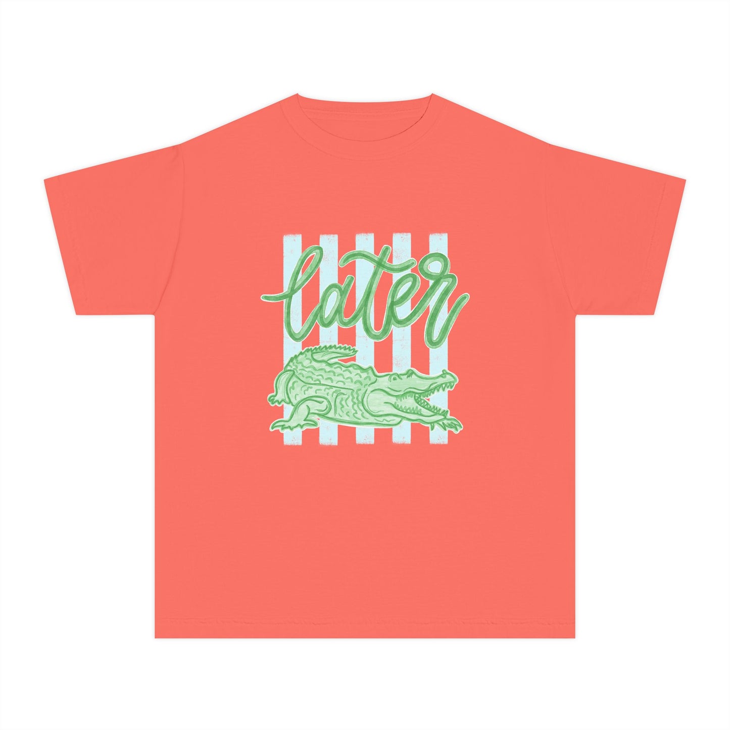 Youth Tee — 'Later' Alligator Graphic Shirt (Fun Beachy Vibe)