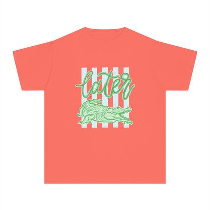 Youth Tee — 'Later' Alligator Graphic Shirt (Fun Beachy Vibe)