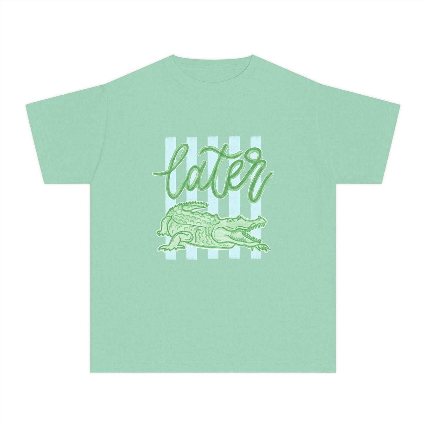 Youth Tee — 'Later' Alligator Graphic Shirt (Fun Beachy Vibe)