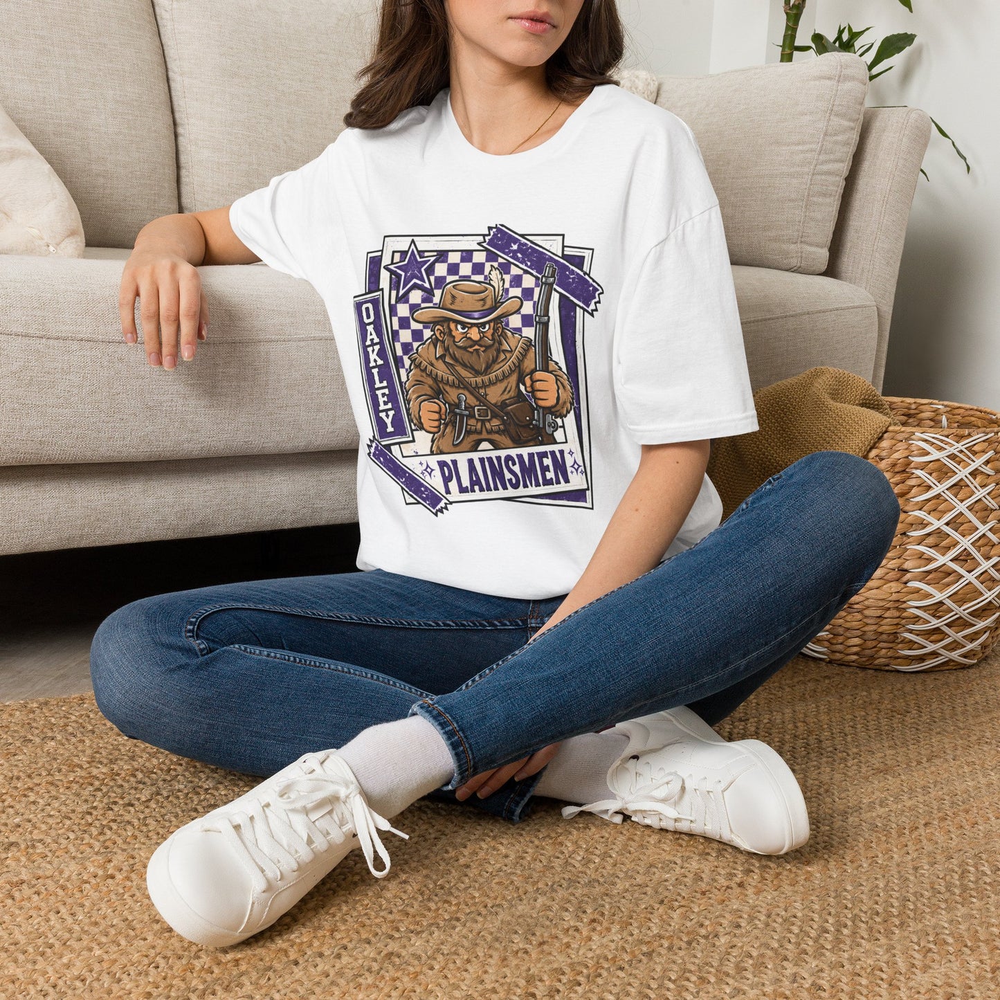 Plainsmen Graphic T‑Shirt — Oakley Western Cowboy Badge Design