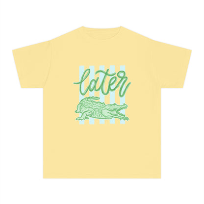 Youth Tee — 'Later' Alligator Graphic Shirt (Fun Beachy Vibe)