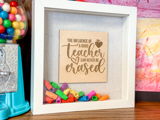 Teachers Can Never Be Erased shadow box • Teacher Appreciation • Back to School Gift