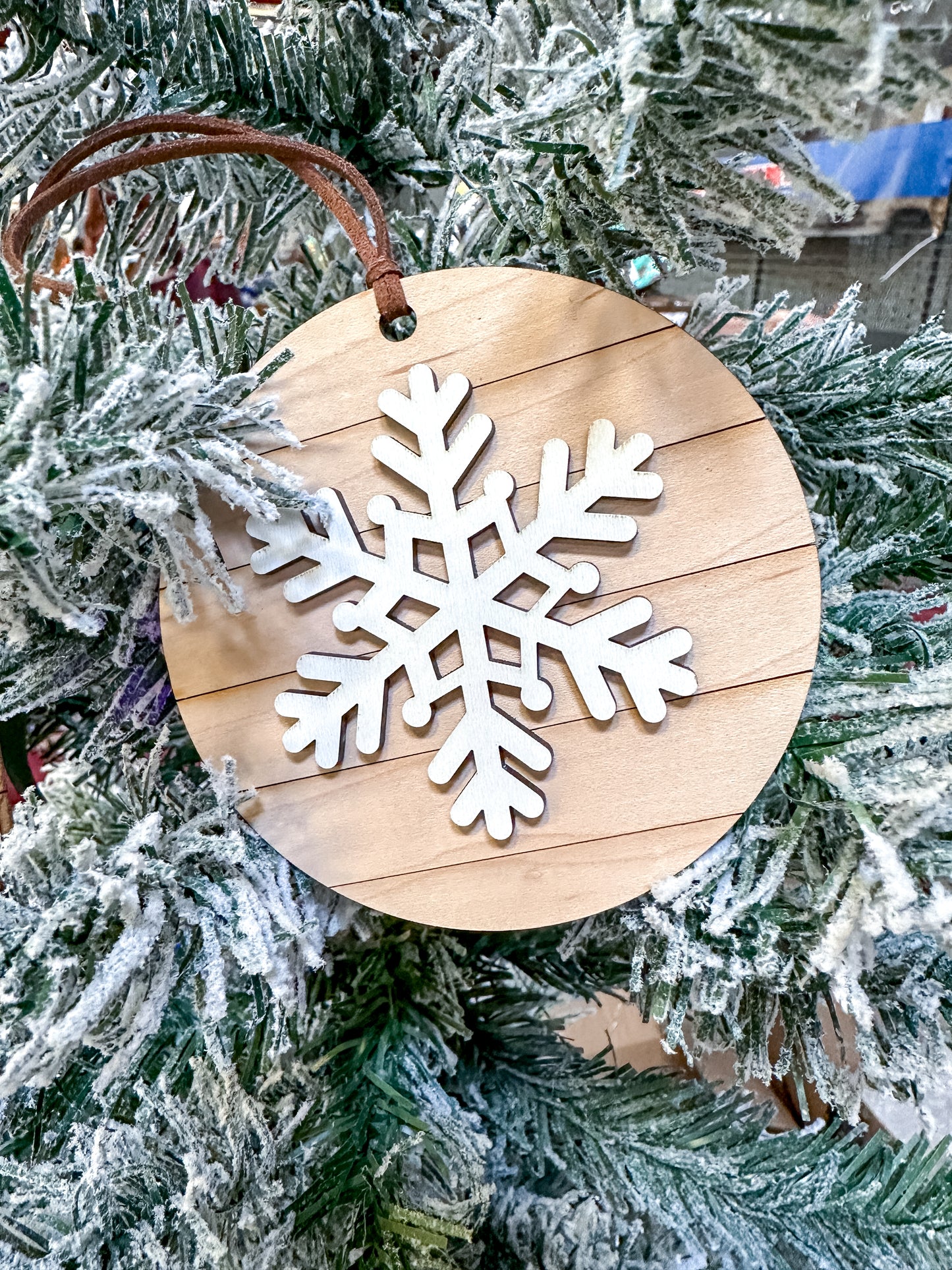 Layered Wood Snowflake Ornament – Rustic Christmas Ornament