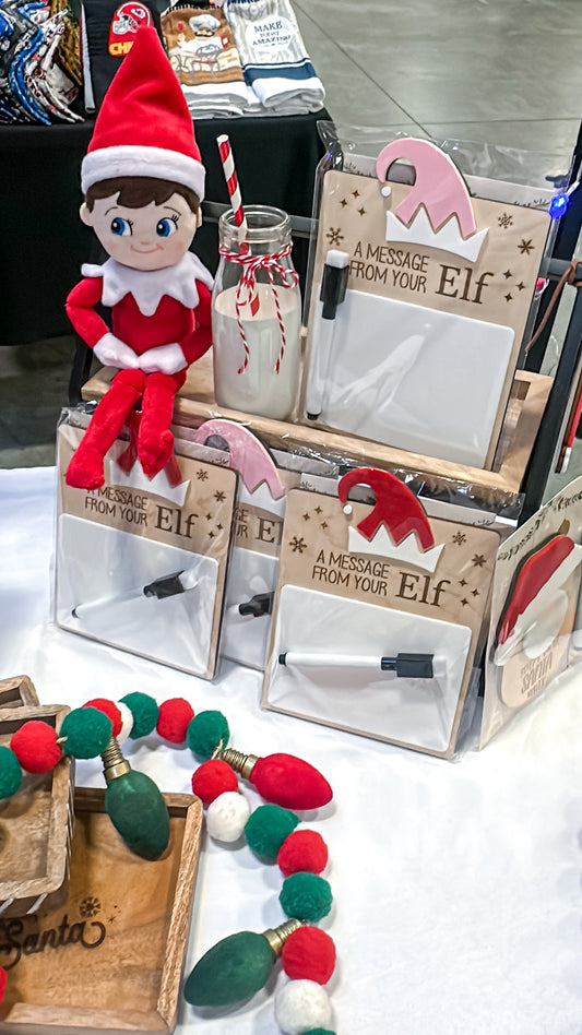 “A Message From Your Elf” Dry-Erase Board | Elf Note Board • Christmas Elf Prop • Kids Holiday Tradition