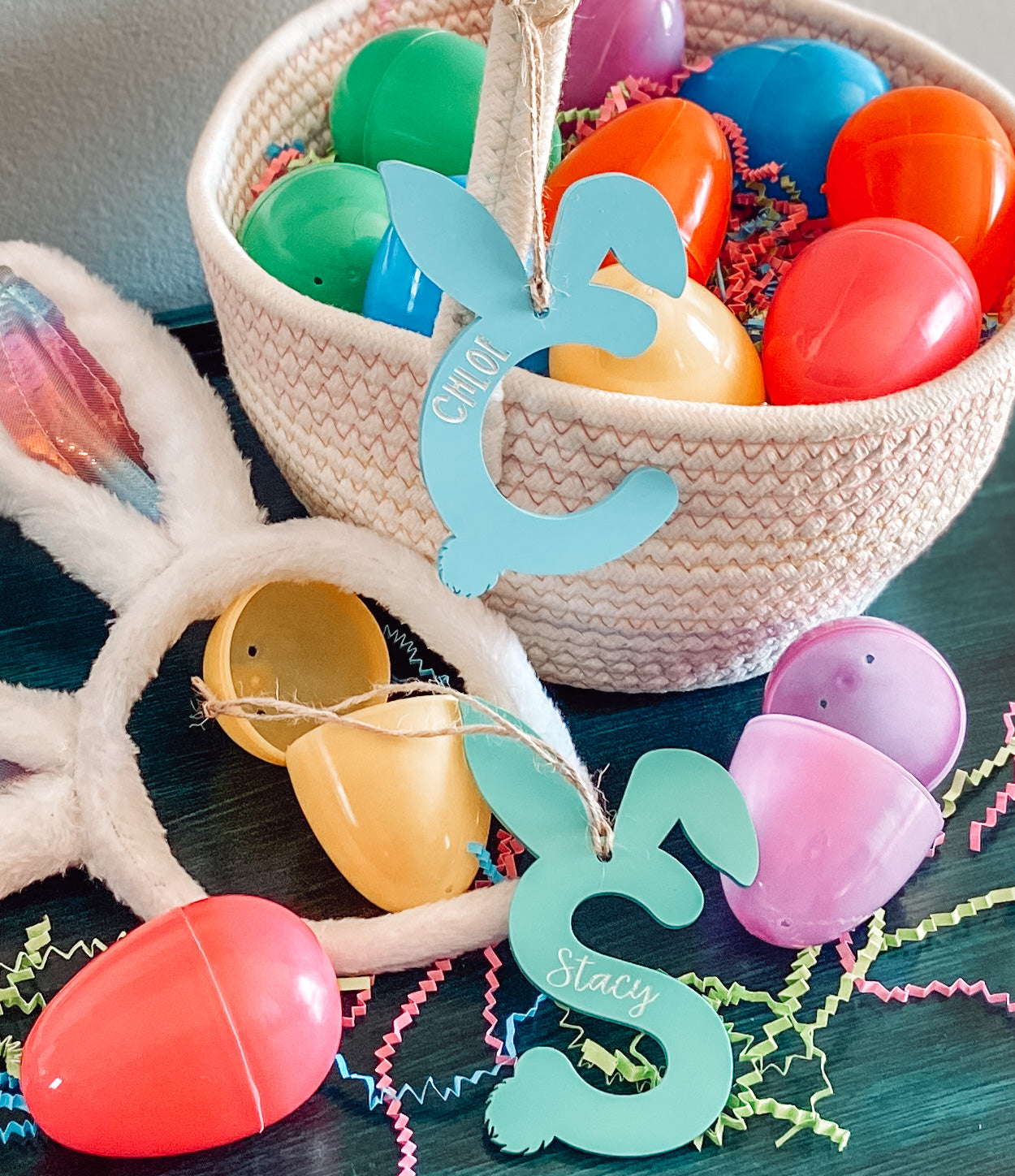 Bunny Ears Easter basket tag