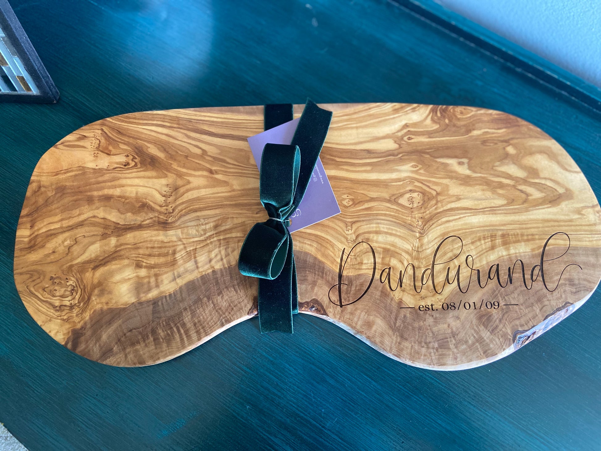 Olive Wood Paddle Board- Engraved Baroque - Charleston Wrap