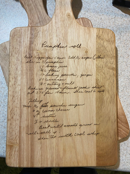 Handwritten Recipe Board