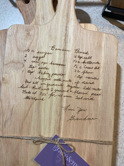 Handwritten Recipe Board