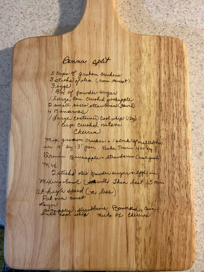 Handwritten Recipe Board